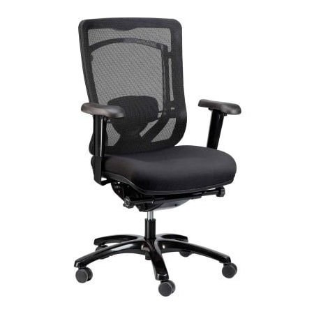 Raynor Marketing Ltd. Eurotech Mesh Chair with Titanium Base - Fabric - Black - Monterey Series MFSY77-5806-PM01